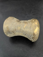 Oversized Ashanti Brass Talking Drum Pendant — Spiral Coil Design