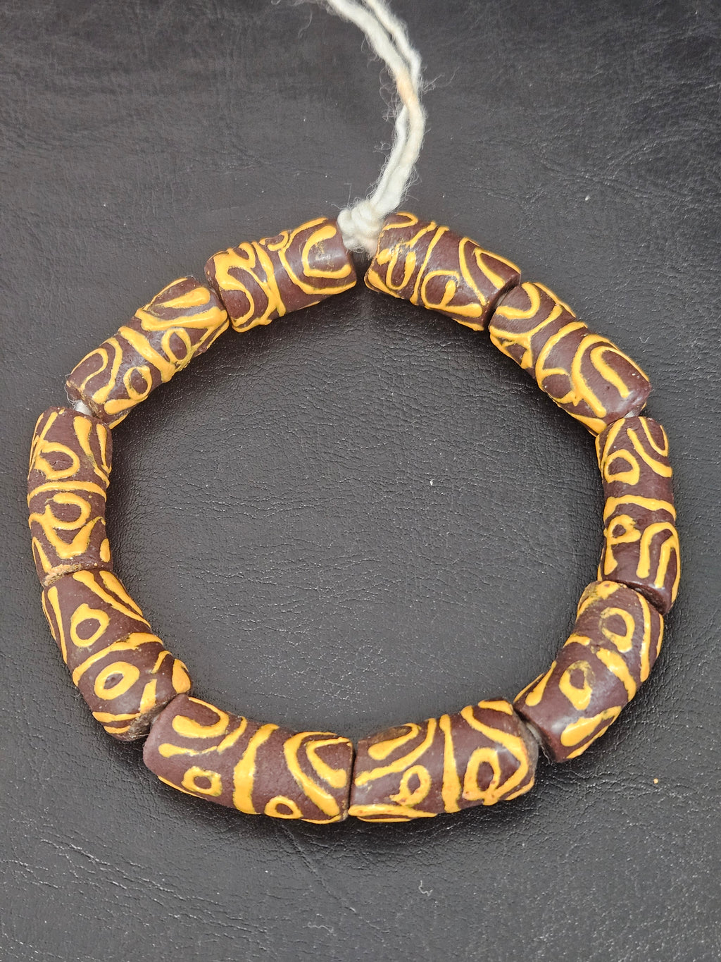 Handcrafted Krobo Glass Beads | Brown and Tan