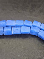 Royal Cobalt Cube Tube Krobo Powdered Glass Beads | Handcrafted in Ghana