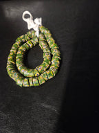 Green Eye Trade Beads – Multicolor Pattern 8–10 × 14–15mm