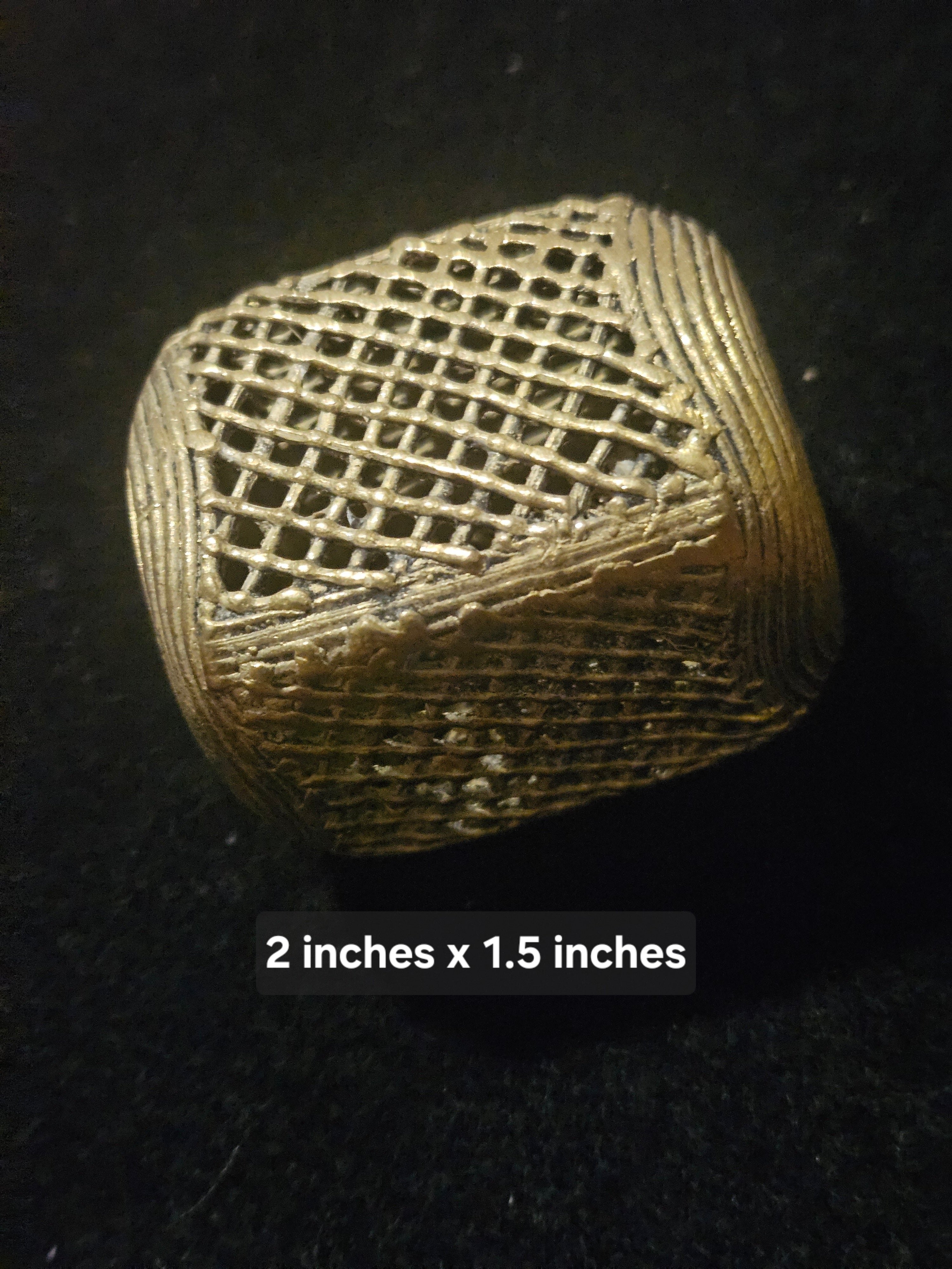 Oversized Square African Brass Beads