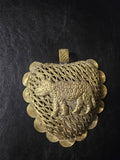 Oversized Leopard Adinkrahene African Brass Pendant | Ghana
