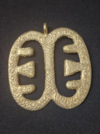 Large Handcrafted Ese Ne Tekrema African Brass Pendant | Authentic Ghana Adinkra Symbol
