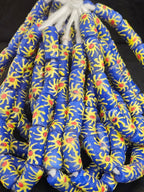 Royal Cobalt Blue Painted Krobo Glass Tube Beads | Handmade Recycled Glass Beads from Ghana