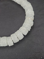 White Krobo Sugar Glass Short Tube Beads | Handcrafted Recycled Glass Beads from Ghana | Approx. 32 Beads Per Strand