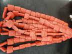 Aadampo Large Terracotta Red Krobo Powdered Glass Beads | Authentic Handmade Recycled Glass Beads | 25 × 25 × 11–12mm
