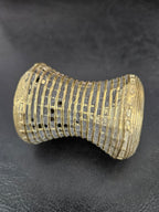 Oversized Ashanti Brass Talking Drum Bead | Ghana Ribbed Focal Bead