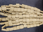 Authentic Large Sand Beige Krobo Powdered Glass Beads | Handmade Recycled Glass Beads | Ghana | 25×25×11–12mm
