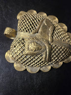 Lion on Adinkrahene African Brass Pendant | Handmade in Ghana