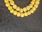 Aadampo Authentic Golden Ochre Krobo Powdered Glass Beads | Handmade Recycled Glass Beads from Ghana | 13–14mm