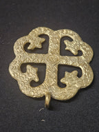 Large Handcrafted Onyame Dua African Brass Pendant | Authentic Ghana Adinkra Symbol