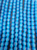 Handmade Blue Krobo Pocket Glass Beads from Ghana for Jewelry Making