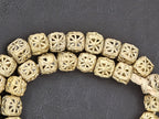 Handcrafted Ashanti Brass Filigree Cube Beads | Large Hole Ghana Brass Beads | African Brass Jewelry Making Supplies