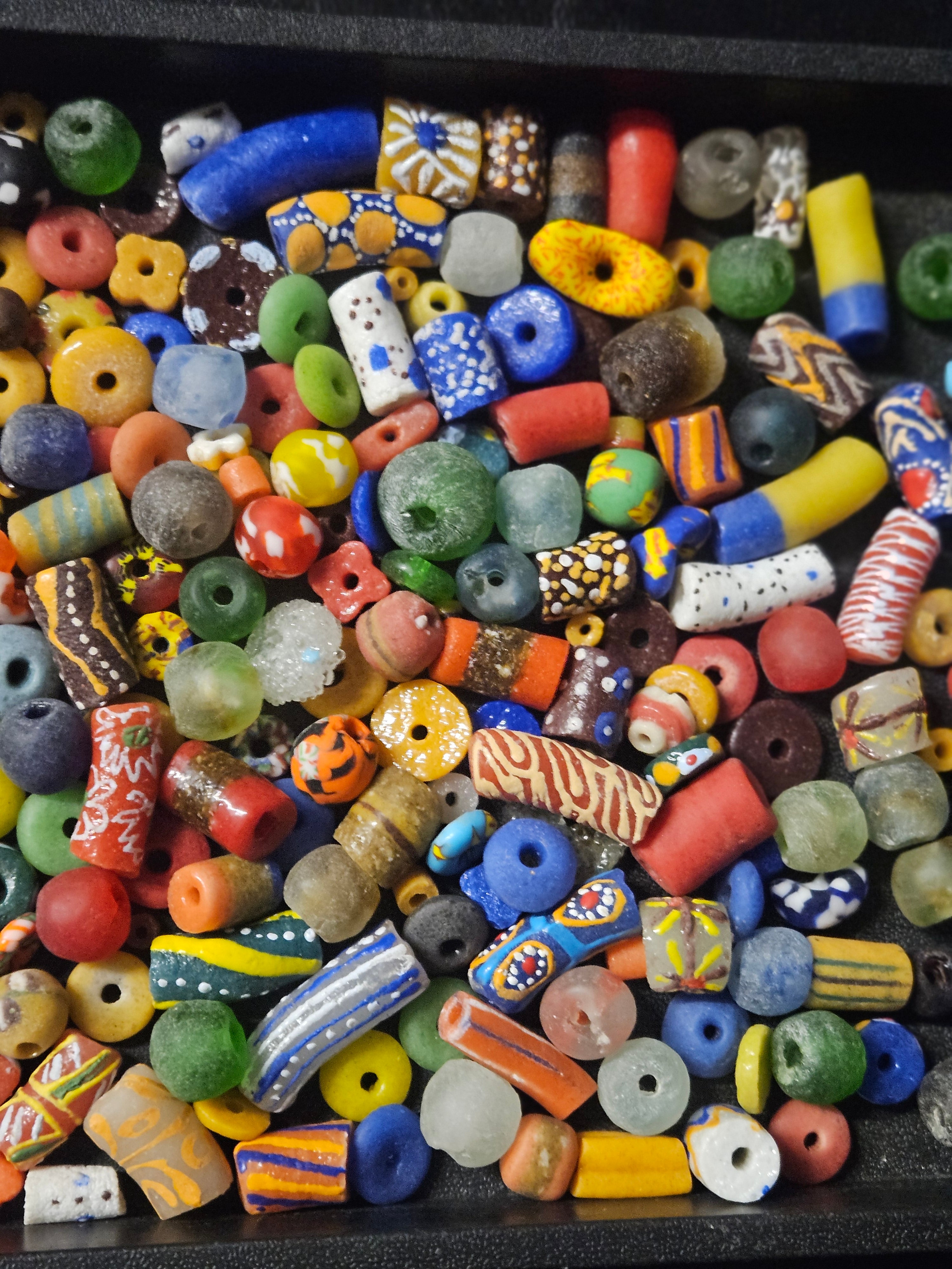 African Glass Bead Color & Texture Mix – Assorted Krobo Beads
