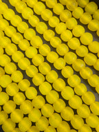 Golden Sunrise Krobo Pocket Glass Beads | Handcrafted Ghana Recycled Glass Beads | Frosted Yellow Artisan Beads