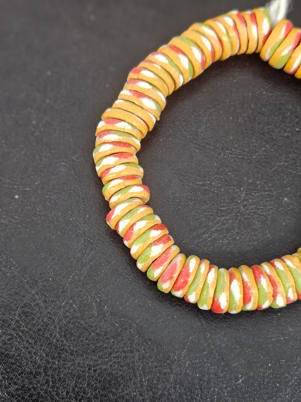 Mustard Gold Multicolor Krobo Glass Spacer Beads | Handmade Recycled Glass Beads from Ghana