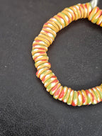 Mustard Gold Multicolor Krobo Glass Spacer Beads | Handmade Recycled Glass Beads from Ghana