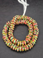 Multicolor African Glass Beads Bundle – Krobo Rondelles + Bicone Focals