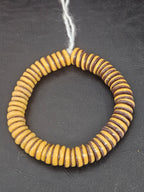 Golden Ochre Round Spacer Disc handcrafted Ghanaian recycled glass beads