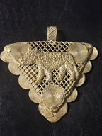 African Brass Tiger Pendant with Adinkrahene Symbol – Ghana