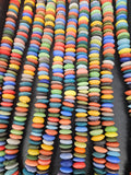 Premium Ashanti Glass Rondelle Beads Mix – Designer Multicolor Recycled Glass Beads | Large Hole African Glass Beads Handcrafted in Ghana
