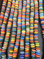 Premium Ashanti Glass Rondelle Beads Mix – Designer Multicolor Recycled Glass Beads | Large Hole African Glass Beads Handcrafted in Ghana