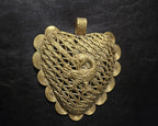 Oversized Sankofa Bird Adinkra Brass Pendant Handmade in Ghana