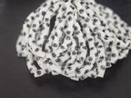 Ivory White Krobo Painted Glass Tube Beads with Ebony Black Medallion Motifs