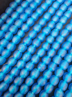 Handmade Blue Krobo Pocket Glass Beads from Ghana for Jewelry Making