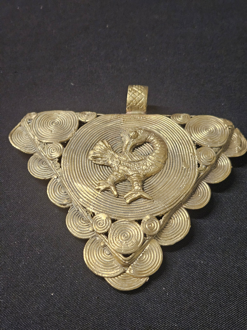 Sankofa Adinkra Symbol African Brass Pendant – Handmade in Ghana