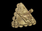 African Brass Lion Pendant with Adinkrahene Symbol – Ghana