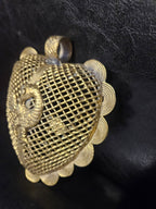 Sankofa Bird Ghana Brass Pendant – Oversized Adinkra Statement Focal