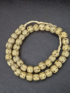 Handcrafted Ashanti Brass Spiral Filigree Cube Beads | Large Hole Ghana Brass Beads | African Brass Jewelry Making Supplies