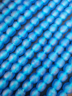 Handmade Blue Krobo Pocket Glass Beads from Ghana for Jewelry Making