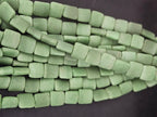 Aadampo Large Moss Green Krobo Powdered Glass Beads | Authentic Handmade Recycled Glass Beads | 25 × 25 × 11–12mm