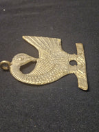 Oversized Sankofa Bird Ashanti Brass Pendant – Handcrafted Adinkra Symbol from Ghana (4" x 4.5")
