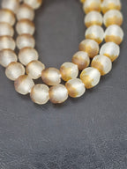 Authentic African Beads from Ghana | Krobo Translucent Recycled Glass Beads | Chunky Handmade Glass Beads 12–14mm