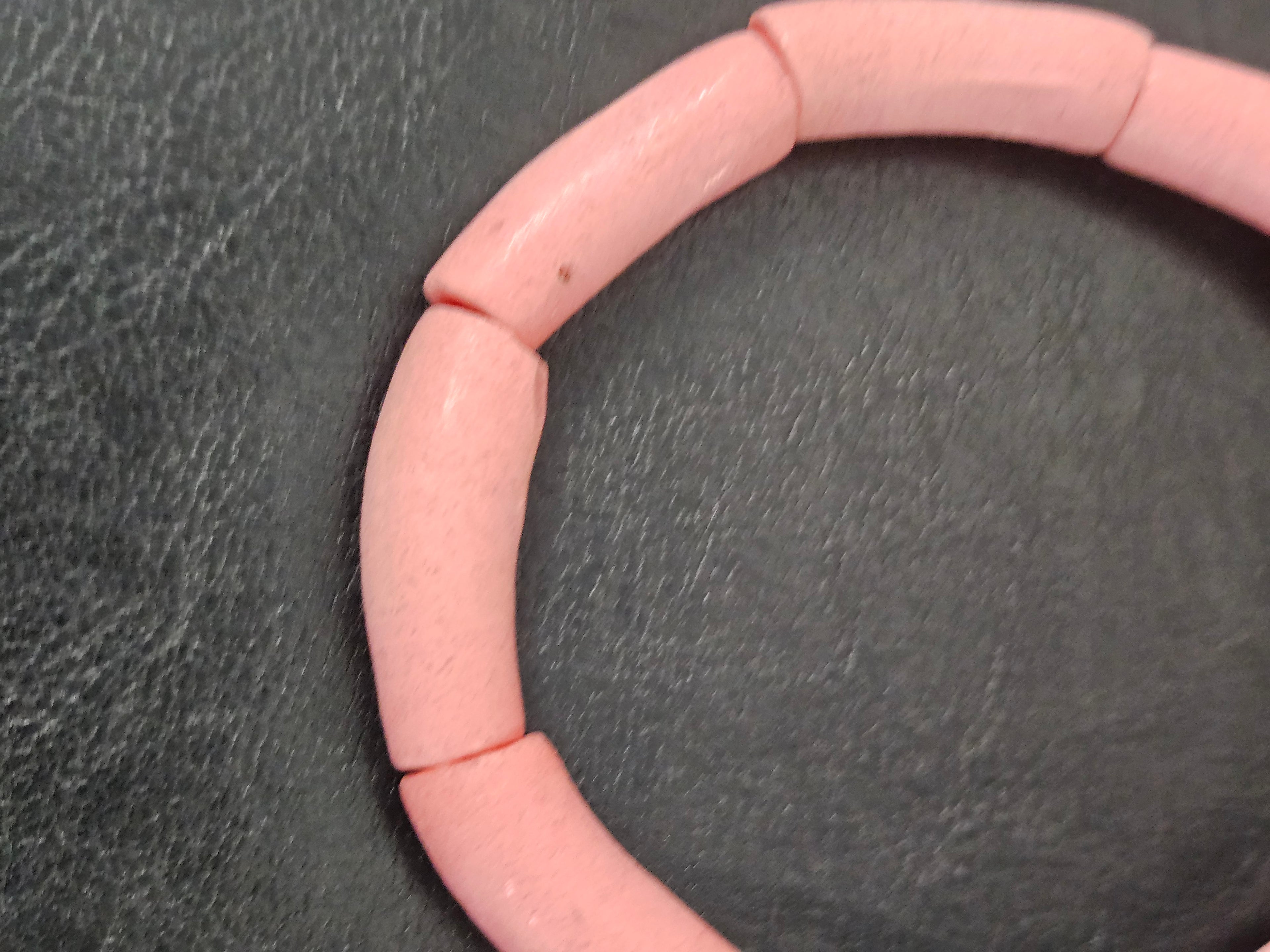 Authentic Blush Pink Krobo Powdered Glass Tube Beads Handmade in Ghana • Large Hole Recycled African Glass Tube Beads • Jewelry Making Supplies • Aadampo African Beads