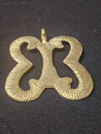 Large Handcrafted Pempamsie African Brass Pendant | Authentic Ghana Adinkra Symbol