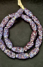 XL Indigo Fusion Krobo Recycled Glass Beads | Handmade Ghana Statement Beads