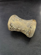 Oversized Ashanti Brass Talking Drum Pendant — Spiral Coil Design