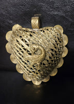 Oversized Sankofa Bird Adinkra Brass Pendant Handmade in Ghana