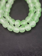 Authentic Mint Green Krobo Translucent Recycled Glass Beads | Handmade Ghana Glass Beads 12–14mm