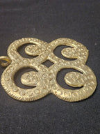 Oversized Mati Masie Ashanti Brass Pendant | Authentic Ghanaian Adinkra Symbol | Handcrafted African Brass Statement Pendant