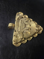 African Brass Tiger Pendant with Adinkrahene Symbol – Ghana