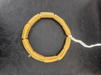 African Glass Beads – Painted Krobo Long Tubes, Mustard & Green Handmade Beads