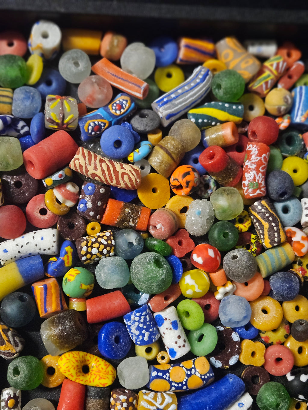 African Glass Bead Color & Texture Mix – Assorted Krobo Beads