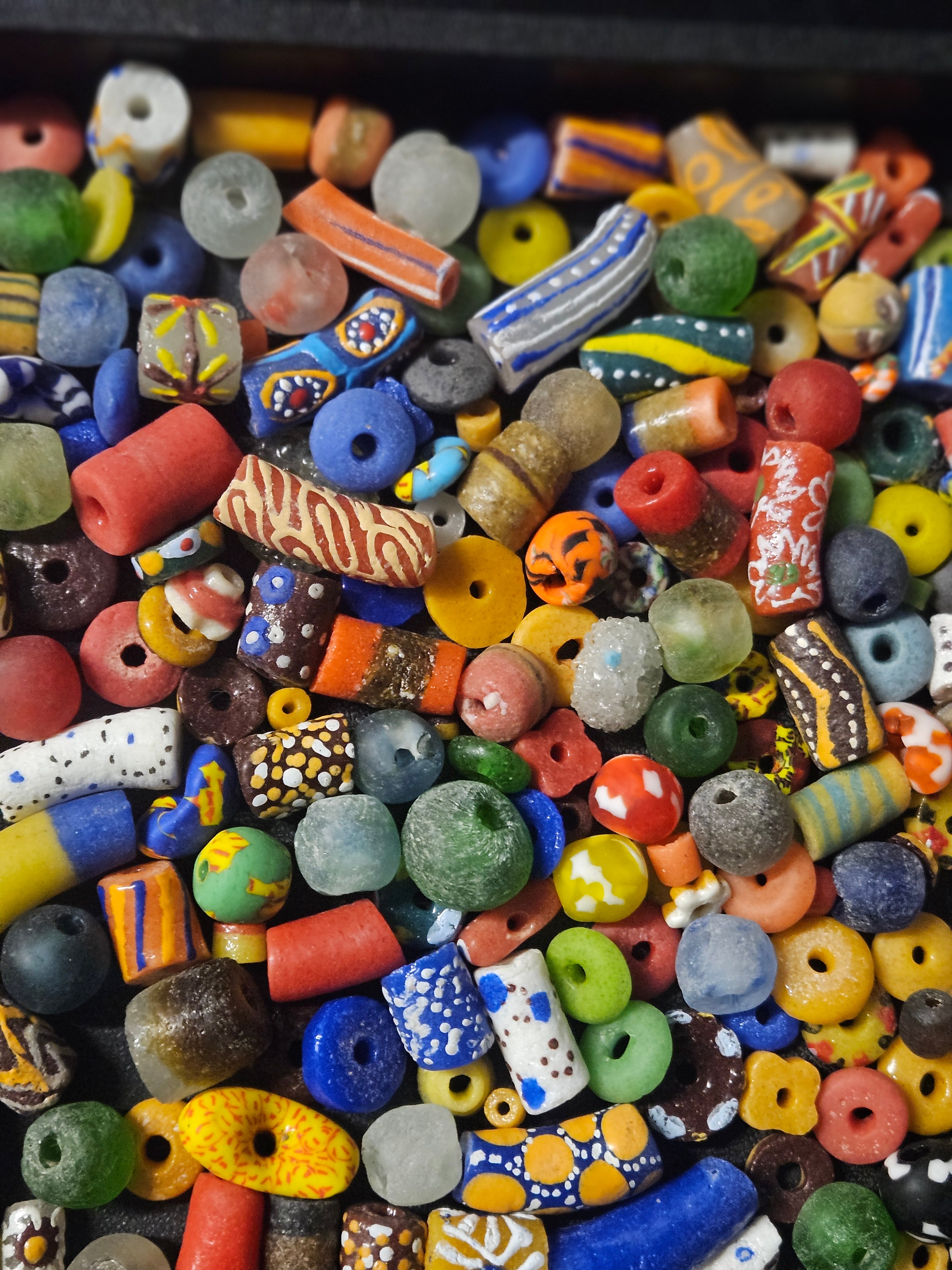 African Glass Bead Color & Texture Mix – Assorted Krobo Beads