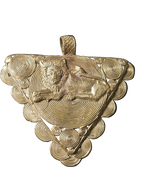African Brass Lion Pendant with Adinkrahene Symbol – Ghana
