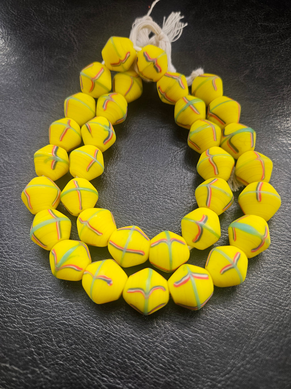 Yellow Cross Trade Beads – Multicolor 13.5 × 14.5mm